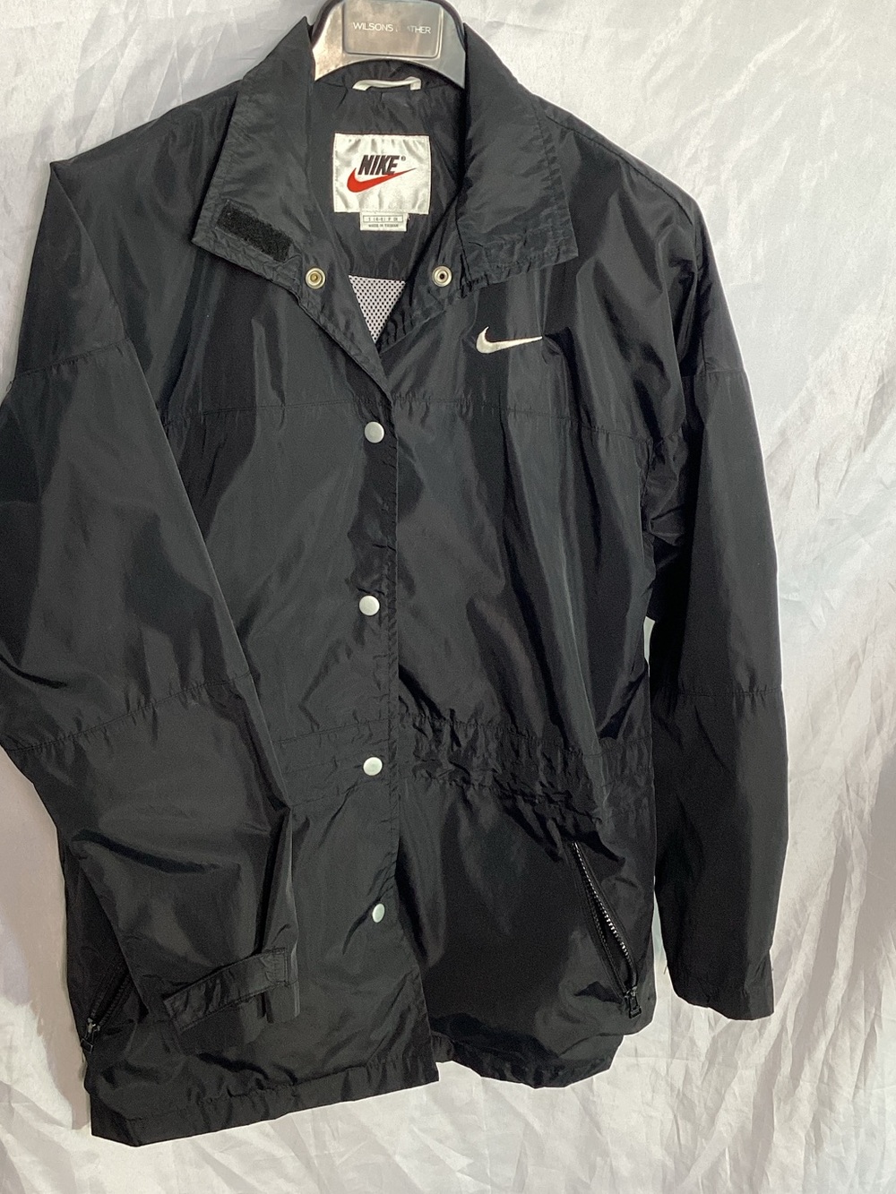 Nike Black Windbreaker Jacket with White Swoosh